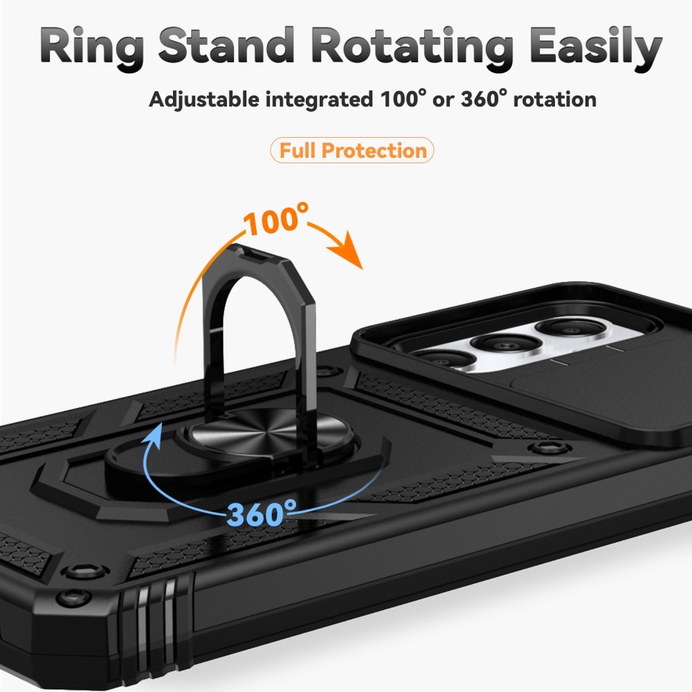 Funda híbrida Ring y Protector Cámara Samsung Galaxy A05s negro