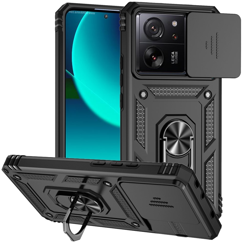 Funda híbrida Ring y Protector Cámara Xiaomi 13T Pro Negro
