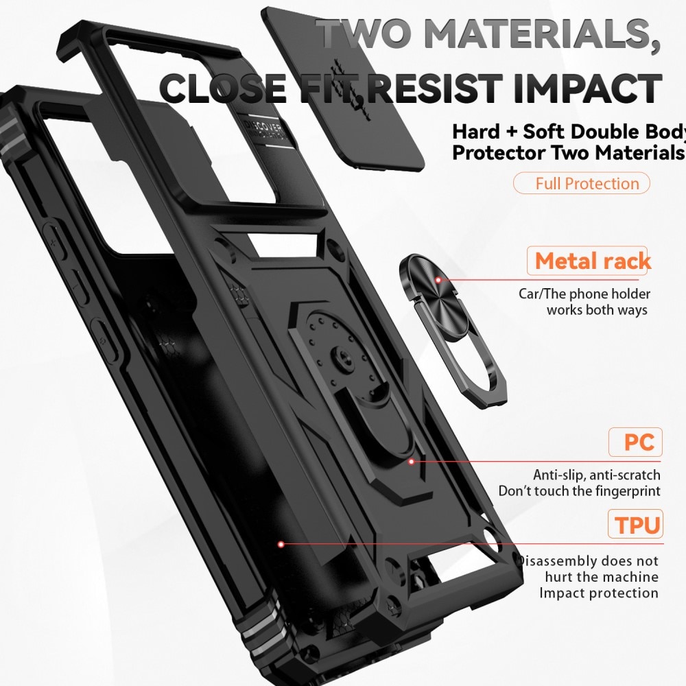 Funda híbrida Ring y Protector Cámara Xiaomi 13T Negro