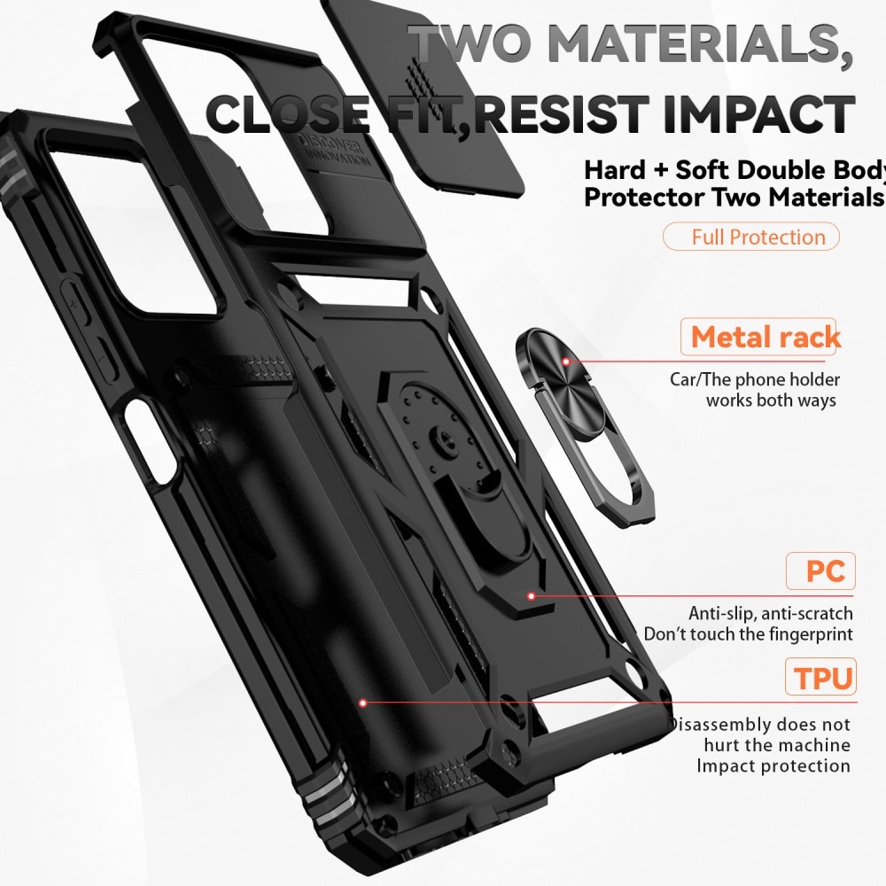 Funda híbrida Ring y Protector Cámara Xiaomi Redmi 13C Negro
