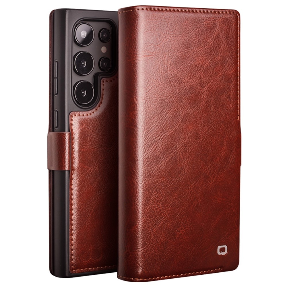 Leather Wallet Case Samsung Galaxy S24 Ultra Brown