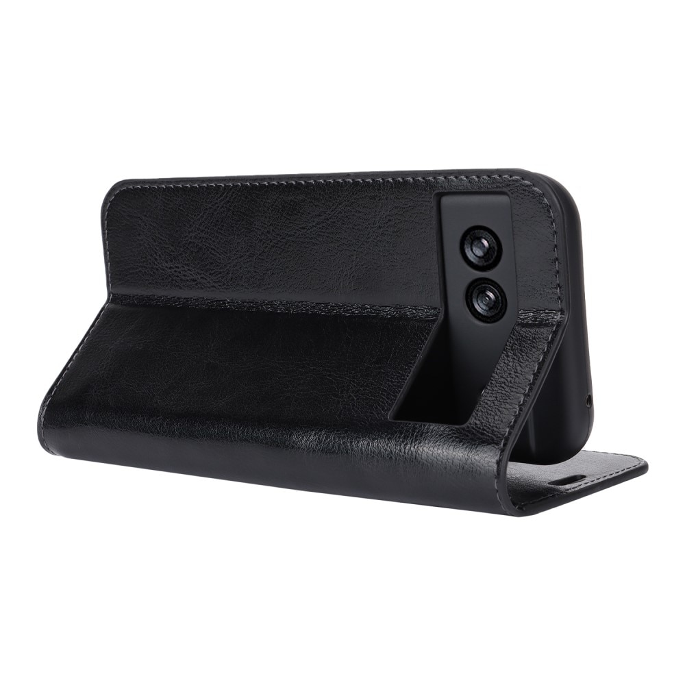 Funda cartera de cuero genuino Google Pixel 8a Negro