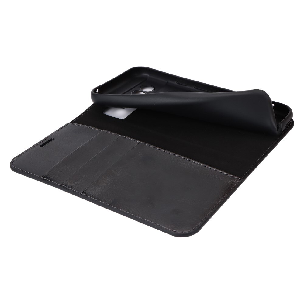 Funda cartera de cuero genuino Google Pixel 8a Negro