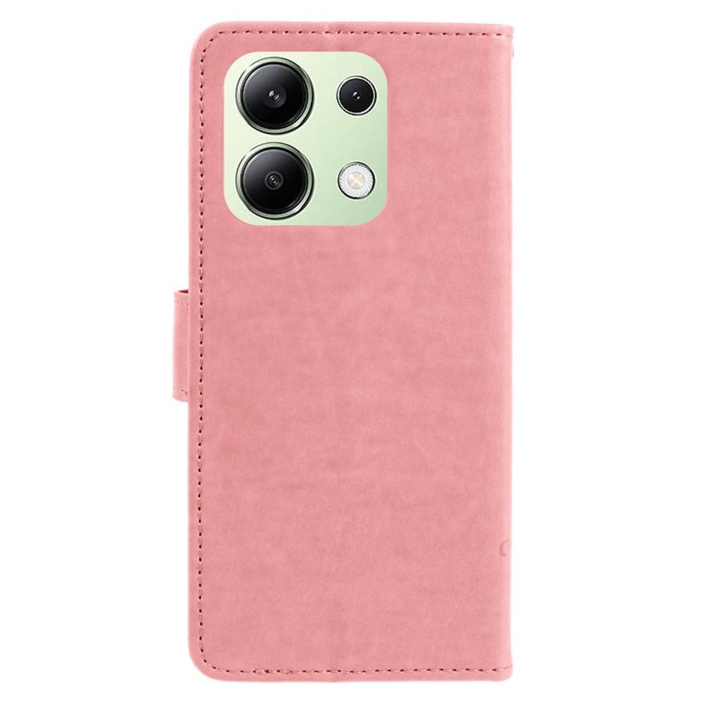 Funda de Cuero con Mariposas Xiaomi Redmi Note 13 4G, rosado