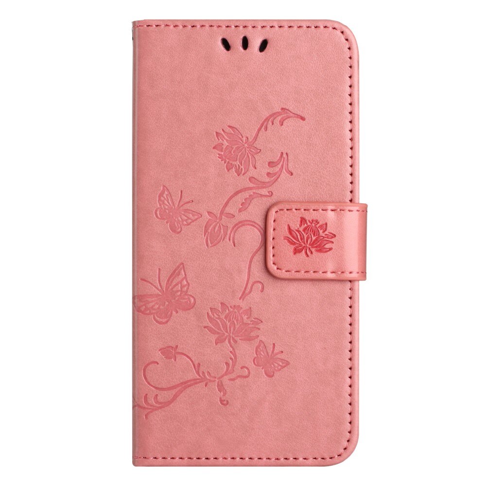 Funda de Cuero con Mariposas Xiaomi Redmi Note 13 4G, Rosa