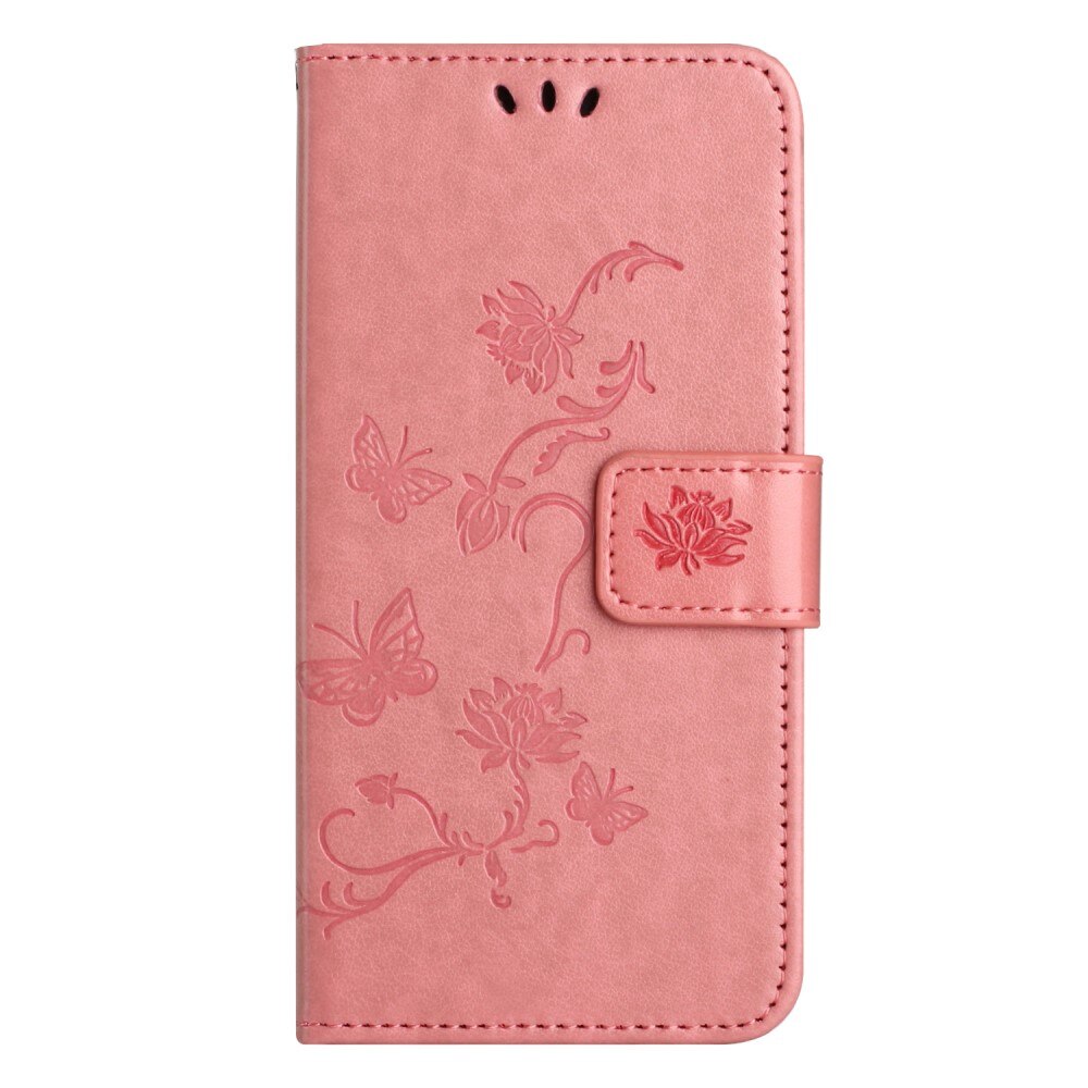 Funda de Cuero con Mariposas Xiaomi Redmi Note 13 4G, rosado