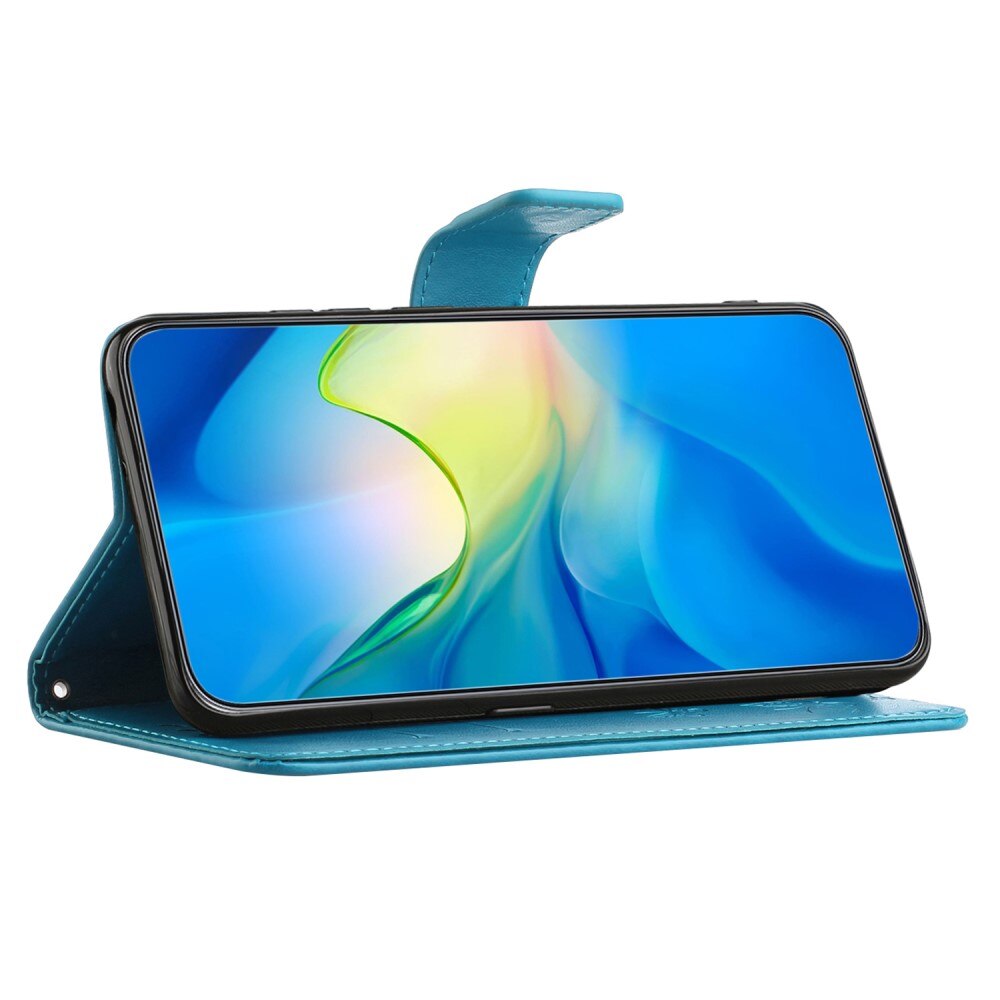Funda de Cuero con Mariposas Samsung Galaxy Xcover 7, Azul