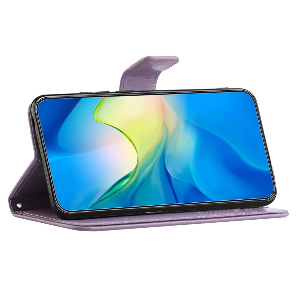 Funda de Cuero con Mariposas Samsung Galaxy Xcover 7, Púrpura