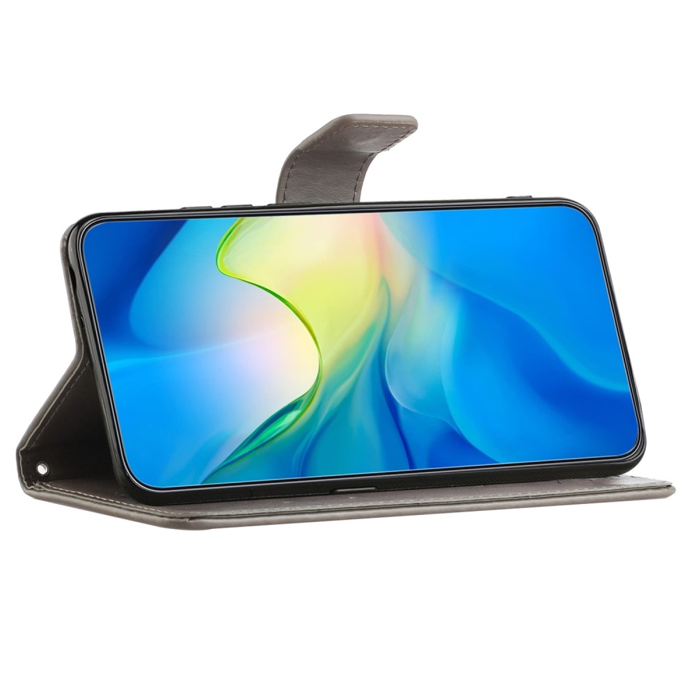 Funda de Cuero con Mariposas Samsung Galaxy Xcover 7, Gris