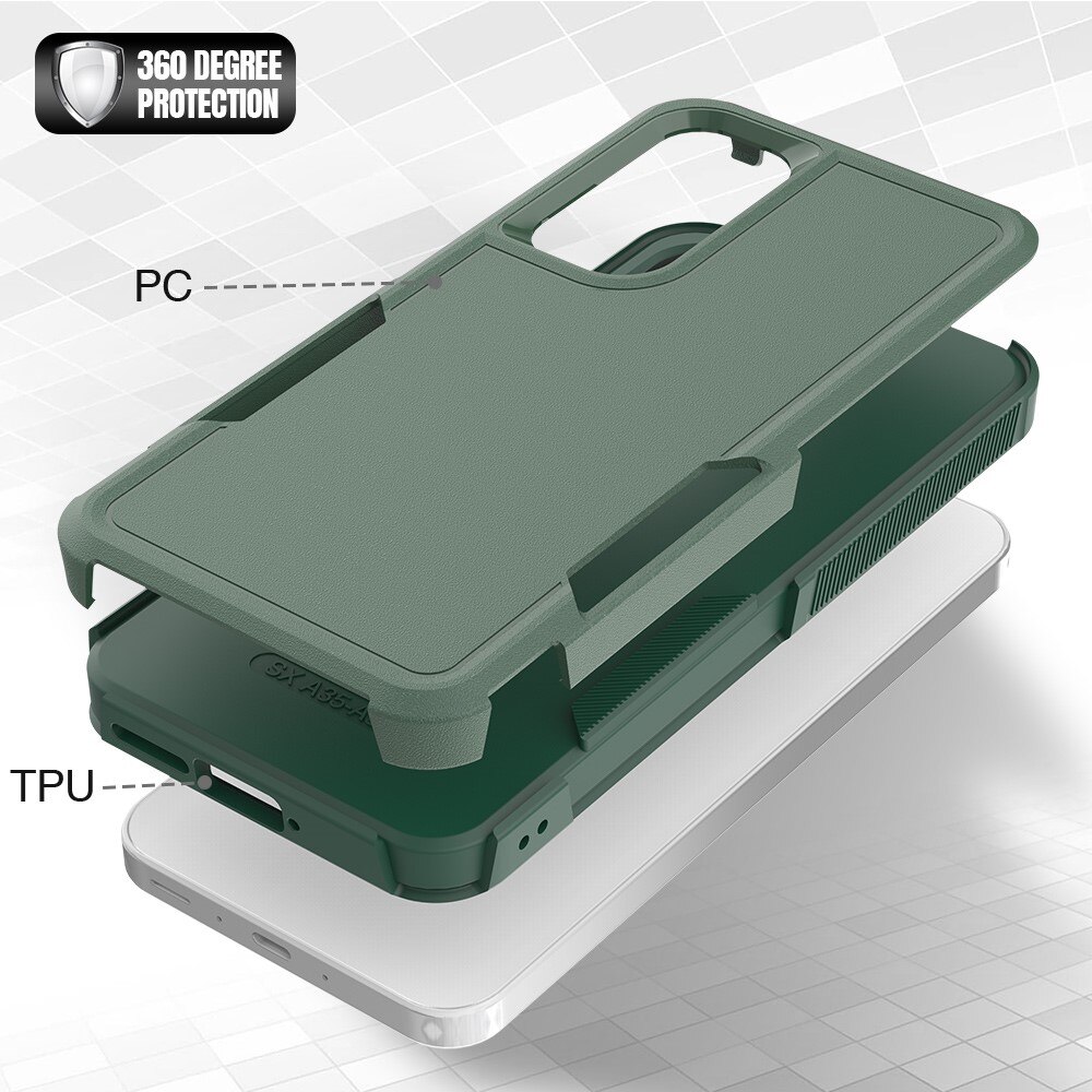 Funda híbrida Off-road Samsung Galaxy A55, verde