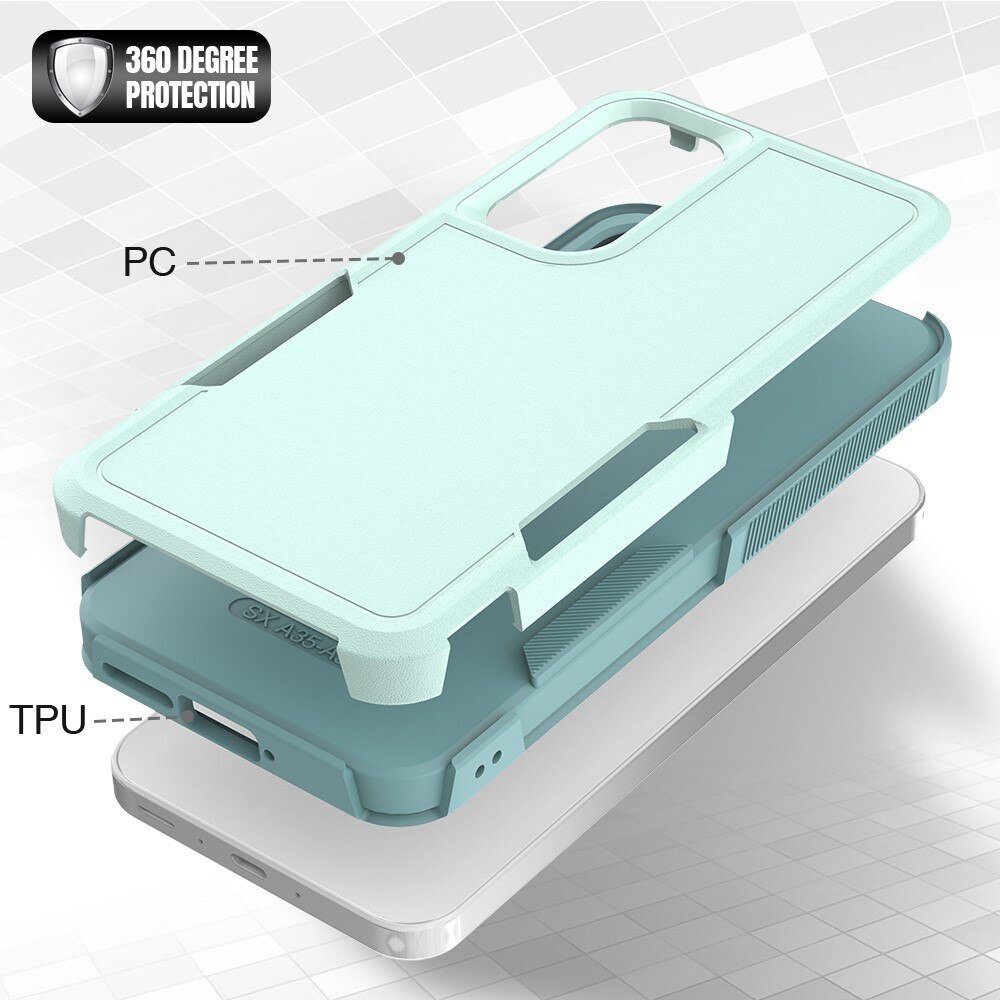 Funda híbrida Off-road Samsung Galaxy A55,  verde menta