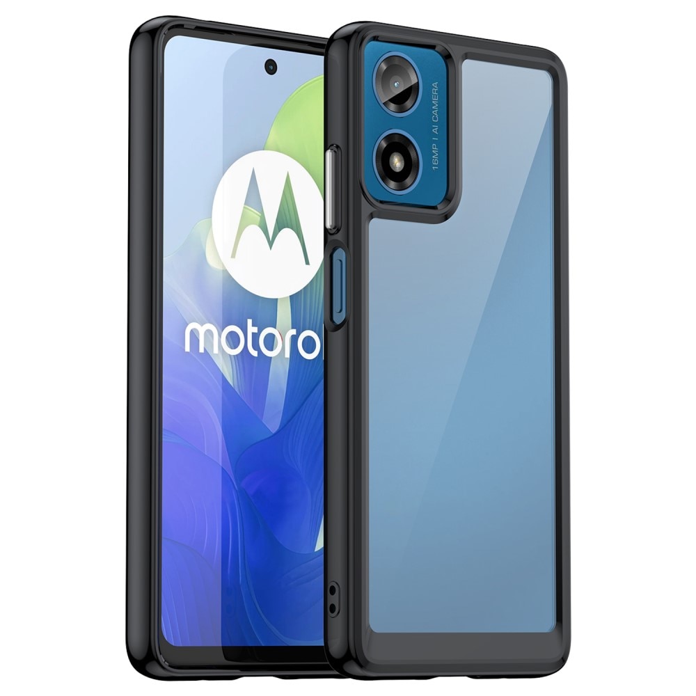 Funda Híbrida Crystal Hybrid Motorola Moto G04 negro