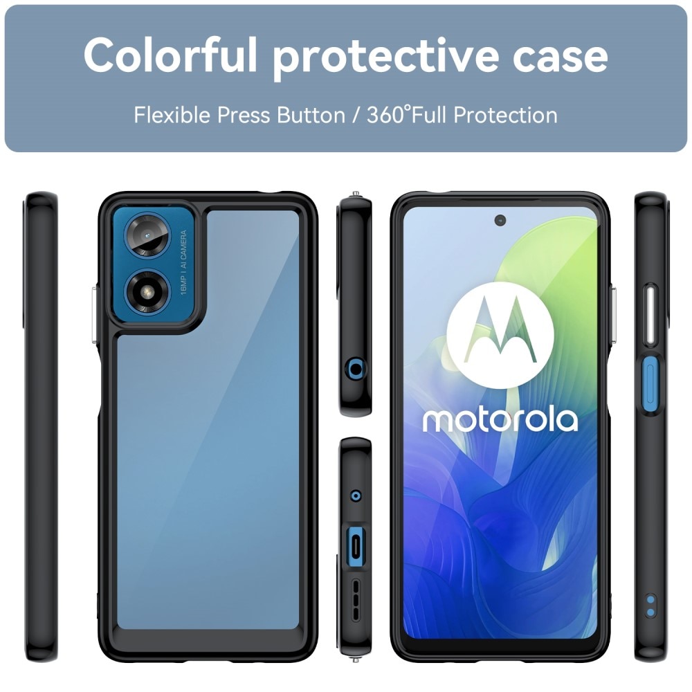 Funda Híbrida Crystal Hybrid Motorola Moto G24 negro