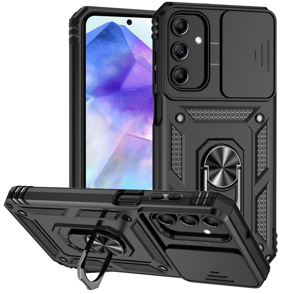 Funda híbrida Ring y Protector Cámara Samsung Galaxy A35 Negro