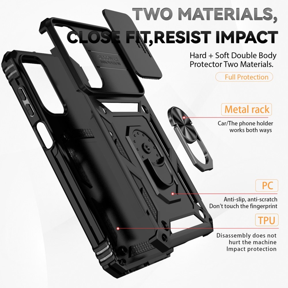 Funda híbrida Ring y Protector Cámara Samsung Galaxy A35 Negro