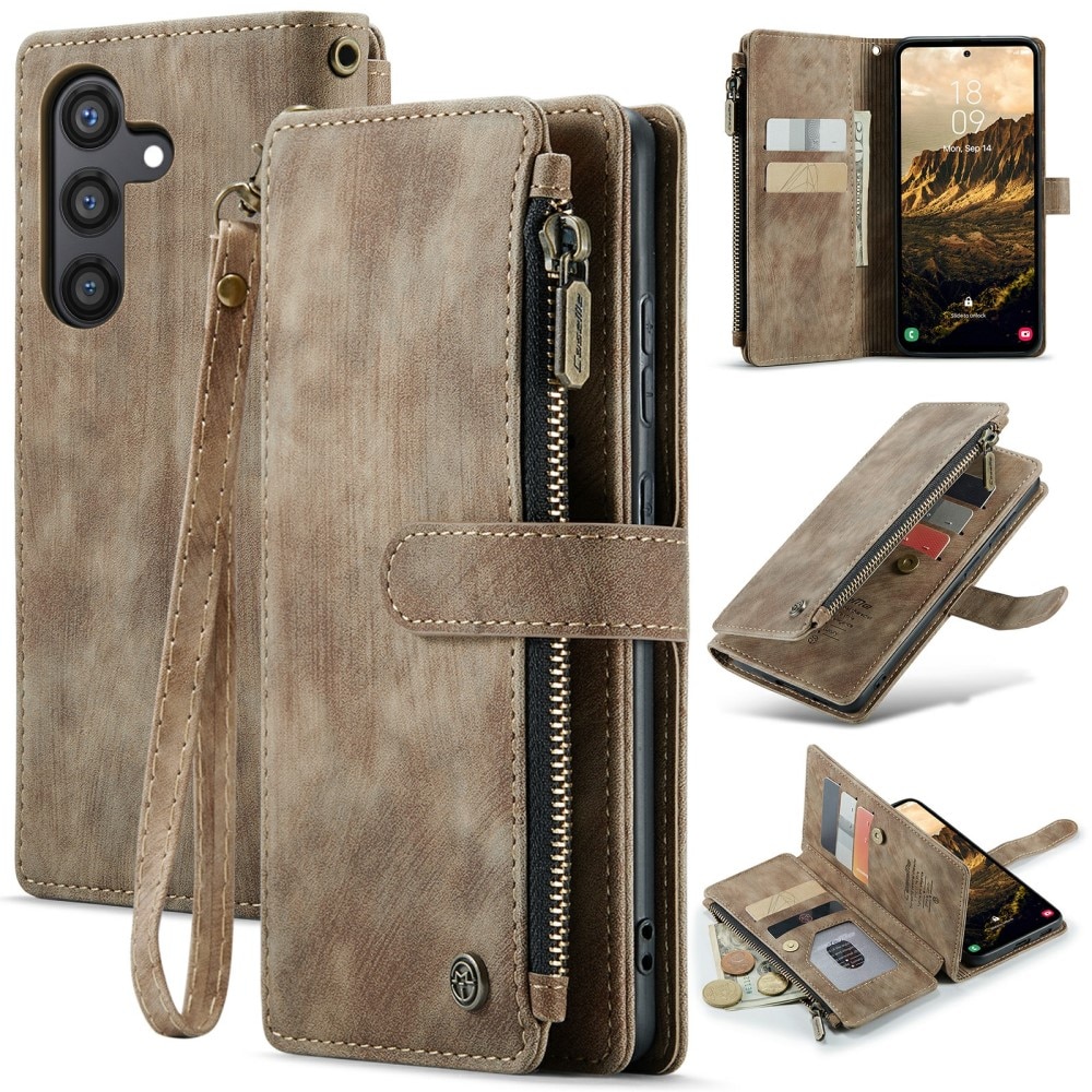 Cartera Zipper Samsung Galaxy S24 Marrón