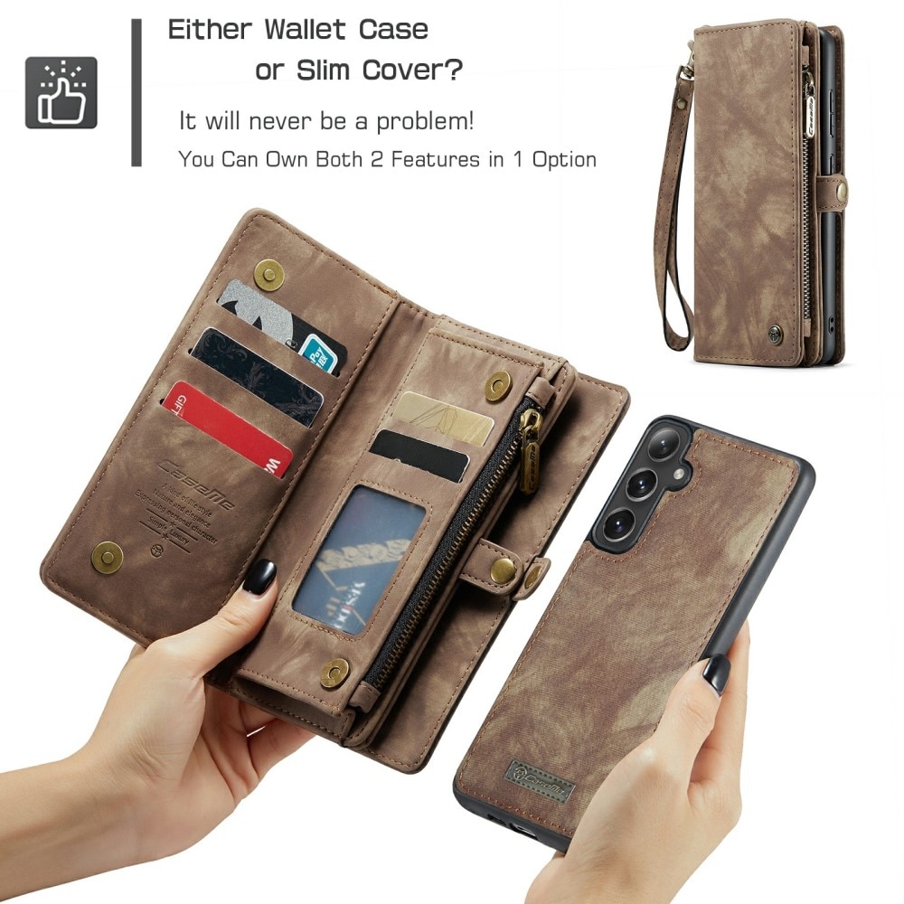 Cartera Multi-Slot Samsung Galaxy S24 Plus Marrón