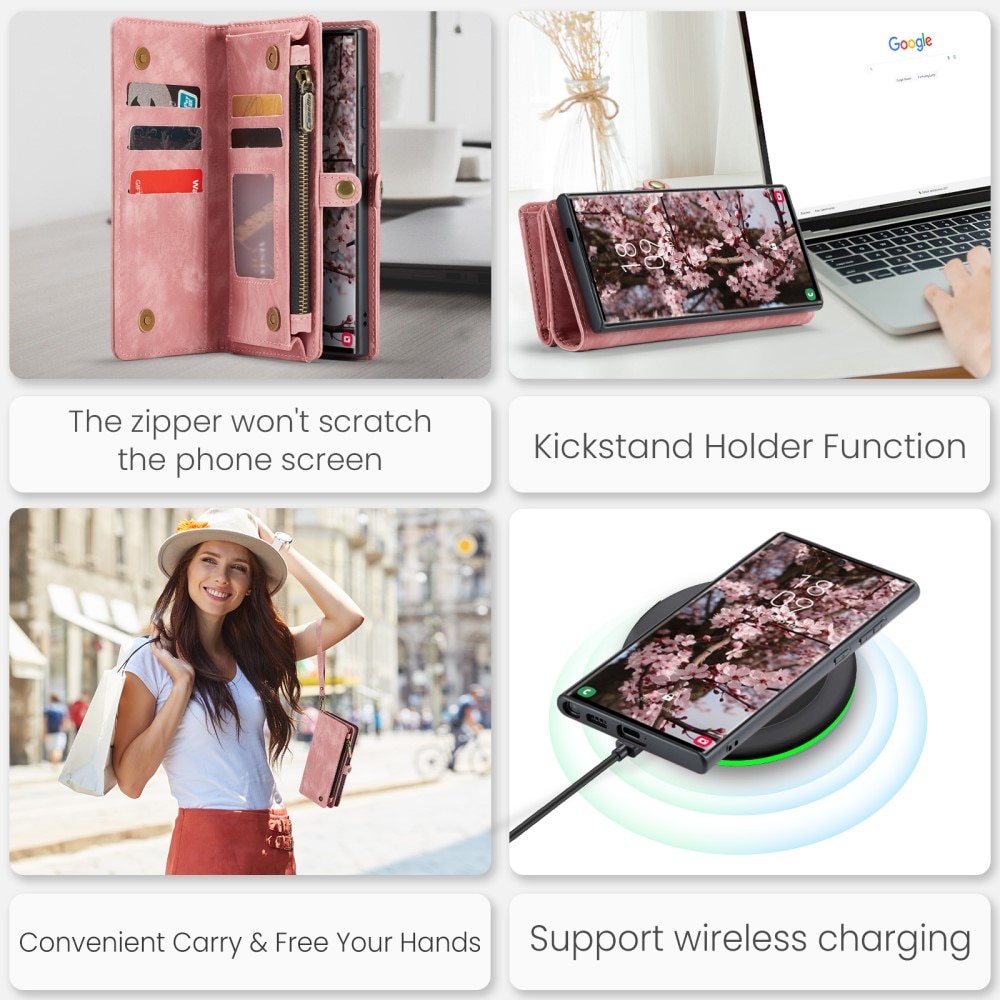 Cartera Multi-Slot Samsung Galaxy S24 Ultra rosado