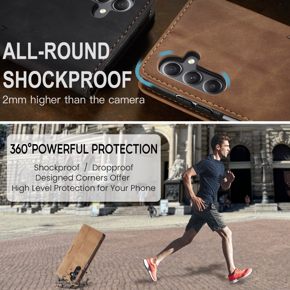 Funda delgada con solapa Samsung Galaxy A15 Marrón