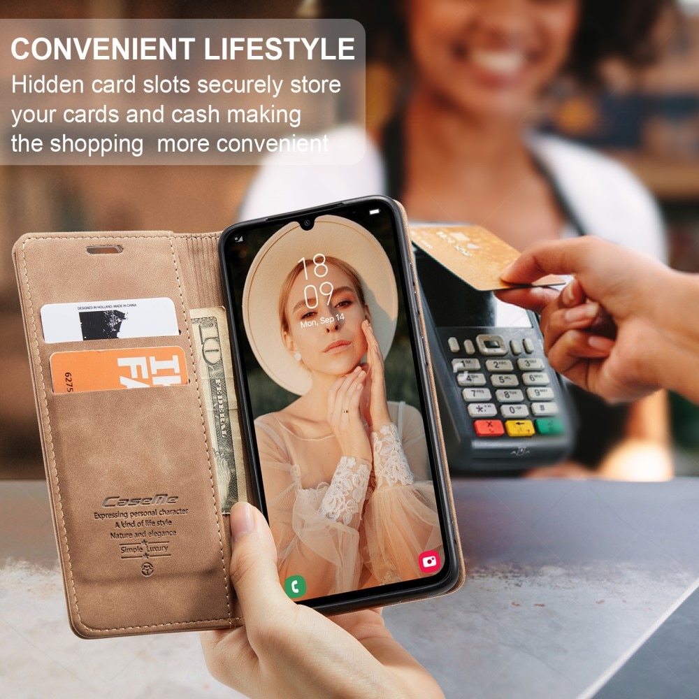 Funda delgada con solapa Samsung Galaxy A15 Marrón
