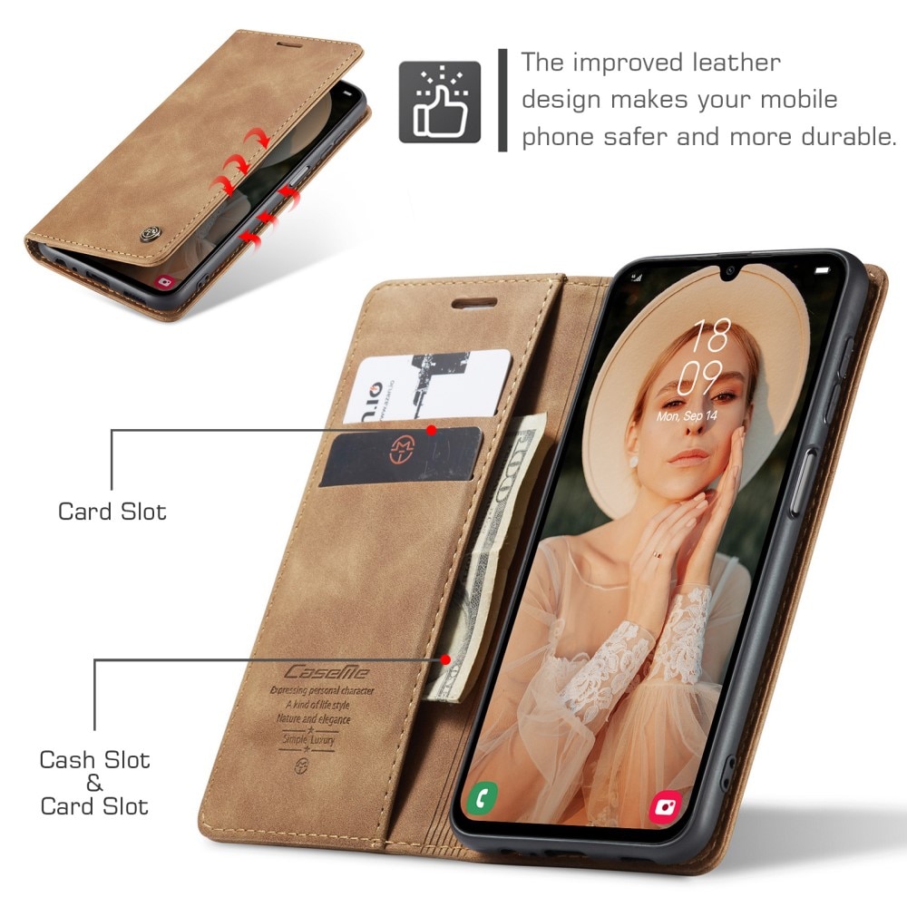 Funda delgada con solapa Samsung Galaxy A15 Marrón