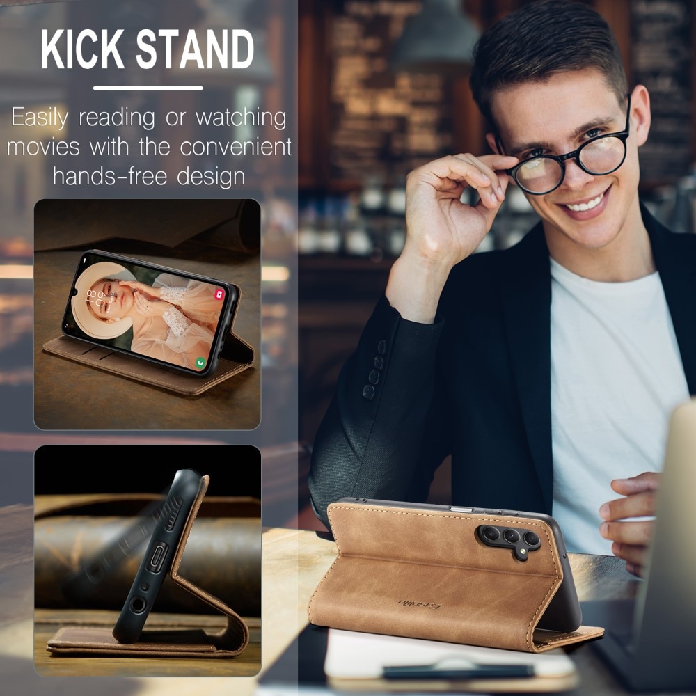 Funda delgada con solapa Samsung Galaxy A15 Marrón