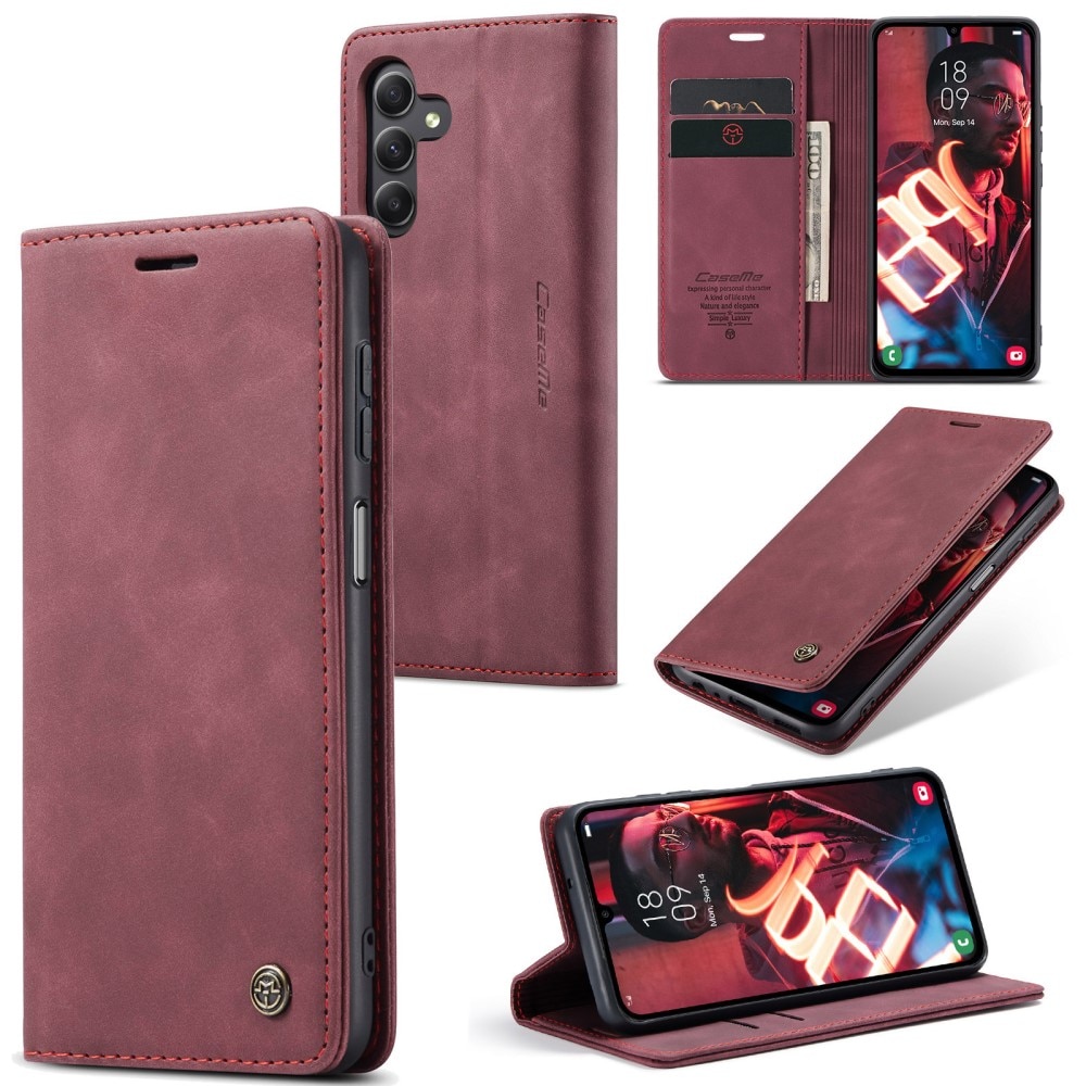 Funda delgada con solapa Samsung Galaxy A15 Rojo