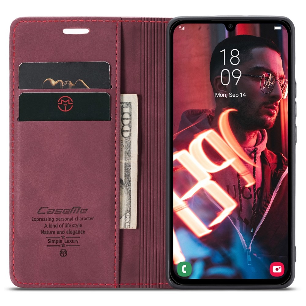 Funda delgada con solapa Samsung Galaxy A15 rojo