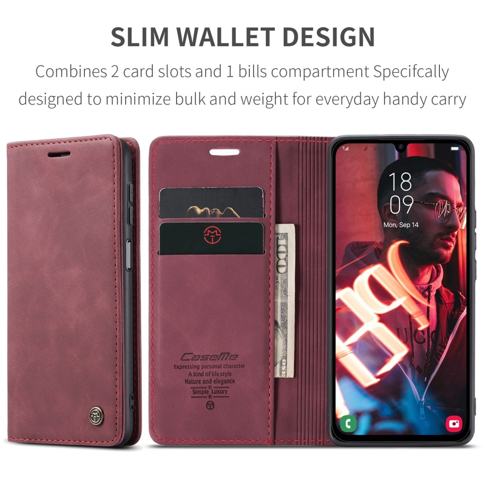 Funda delgada con solapa Samsung Galaxy A15 Rojo