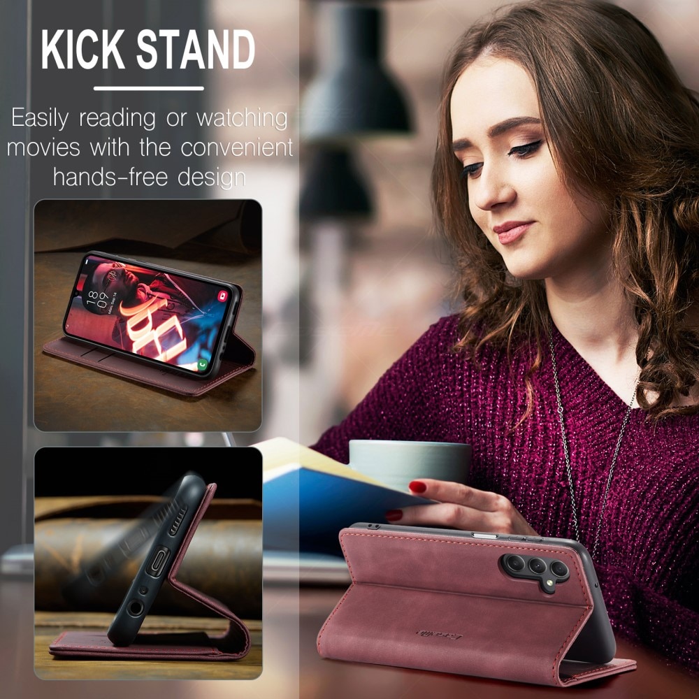 Funda delgada con solapa Samsung Galaxy A15 Rojo