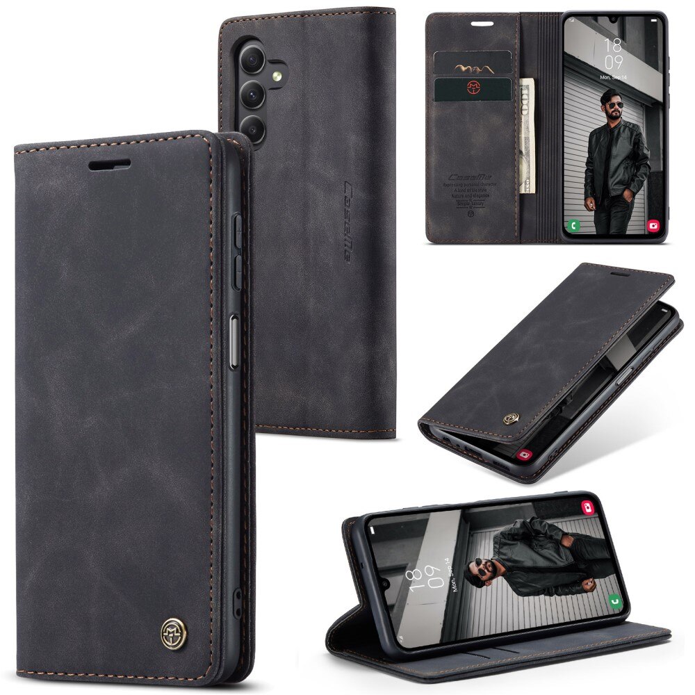 Funda delgada con solapa Samsung Galaxy A15 negro