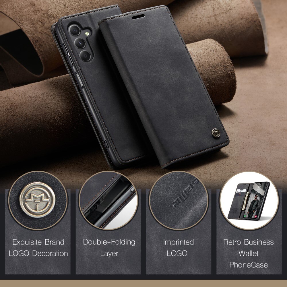 Funda delgada con solapa Samsung Galaxy A15 Negro