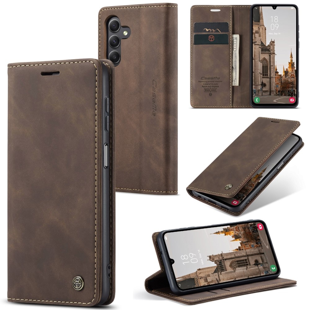 Funda delgada con solapa Samsung Galaxy A15 Marrón