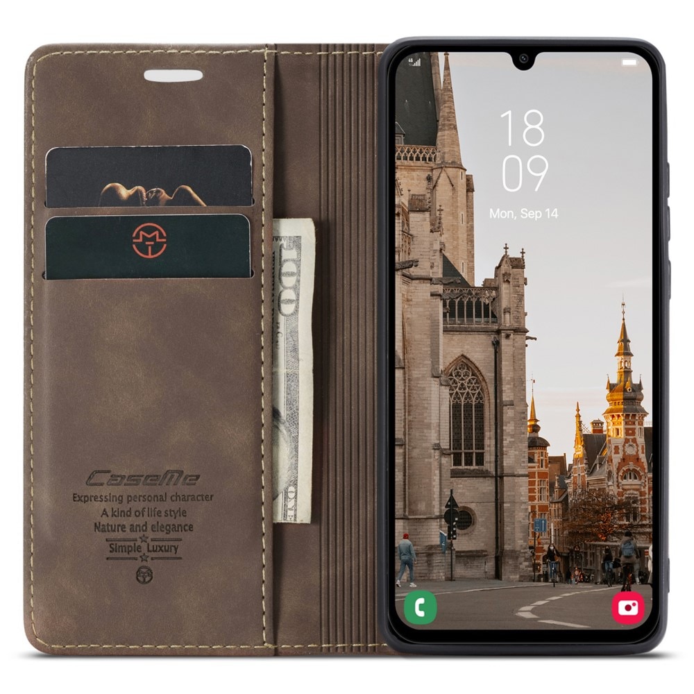 Funda delgada con solapa Samsung Galaxy A15 marrón