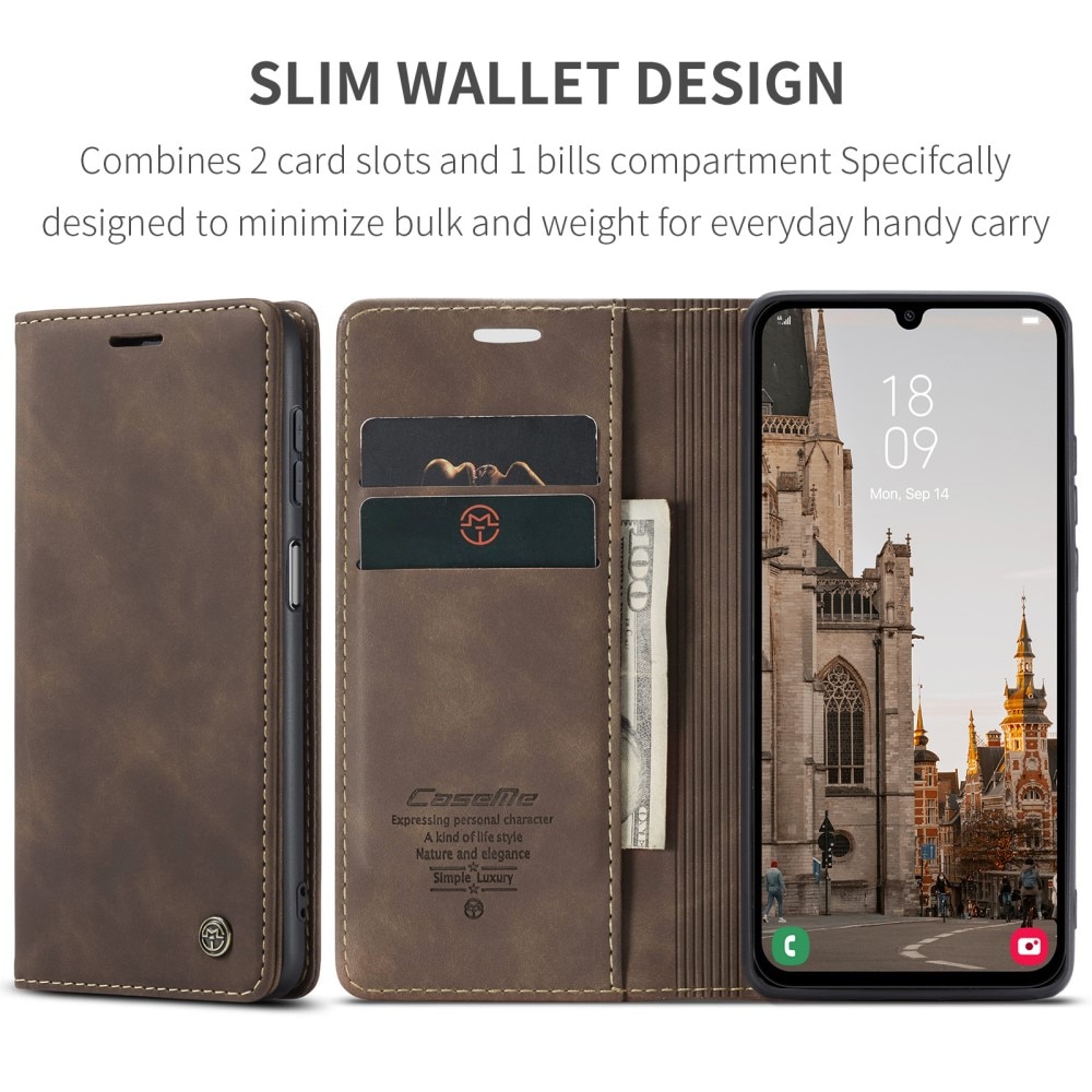 Funda delgada con solapa Samsung Galaxy A15 marrón