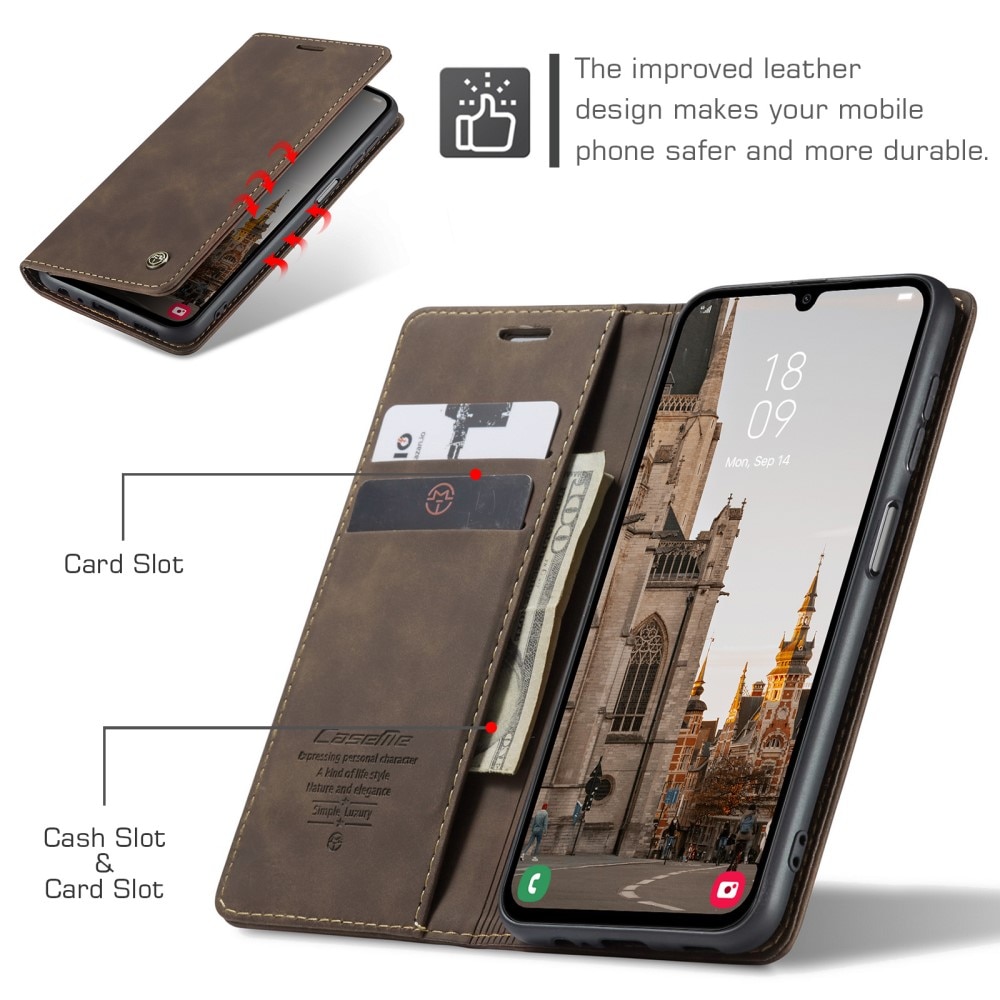 Funda delgada con solapa Samsung Galaxy A15 Marrón
