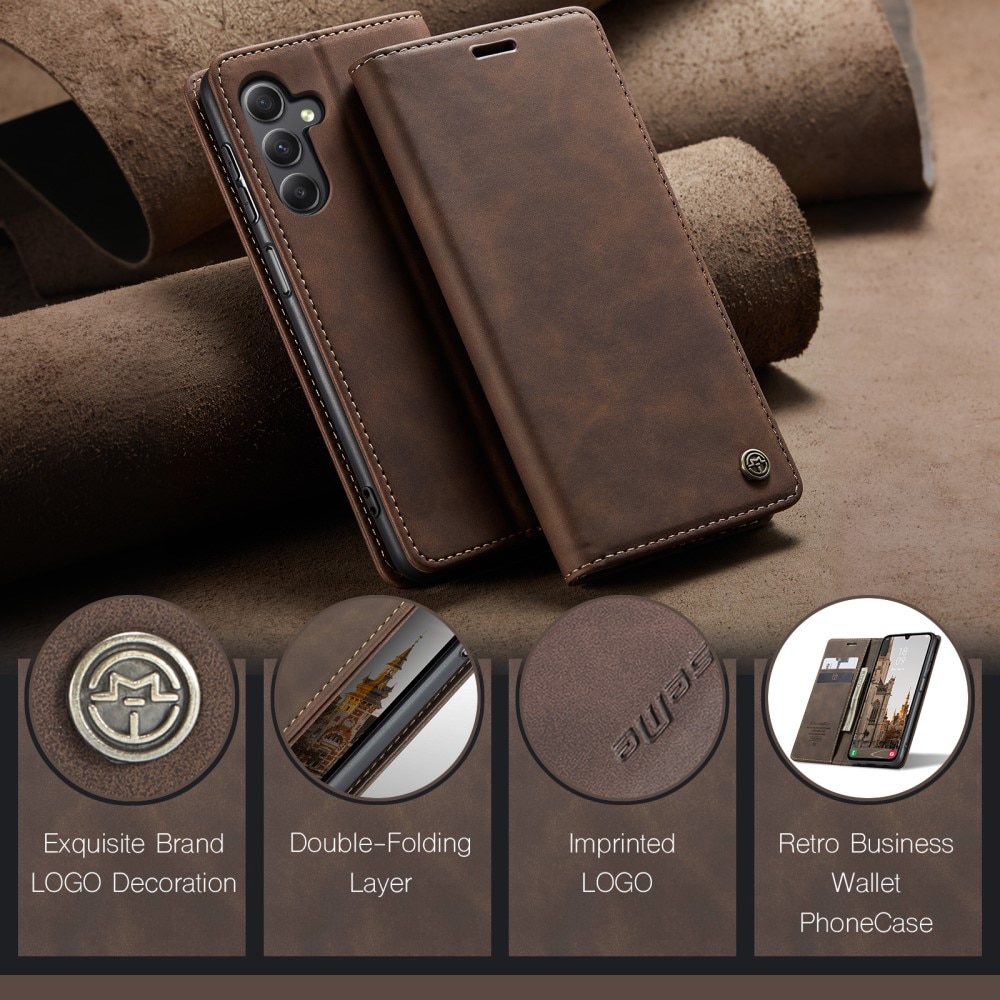 Funda delgada con solapa Samsung Galaxy A15 Marrón