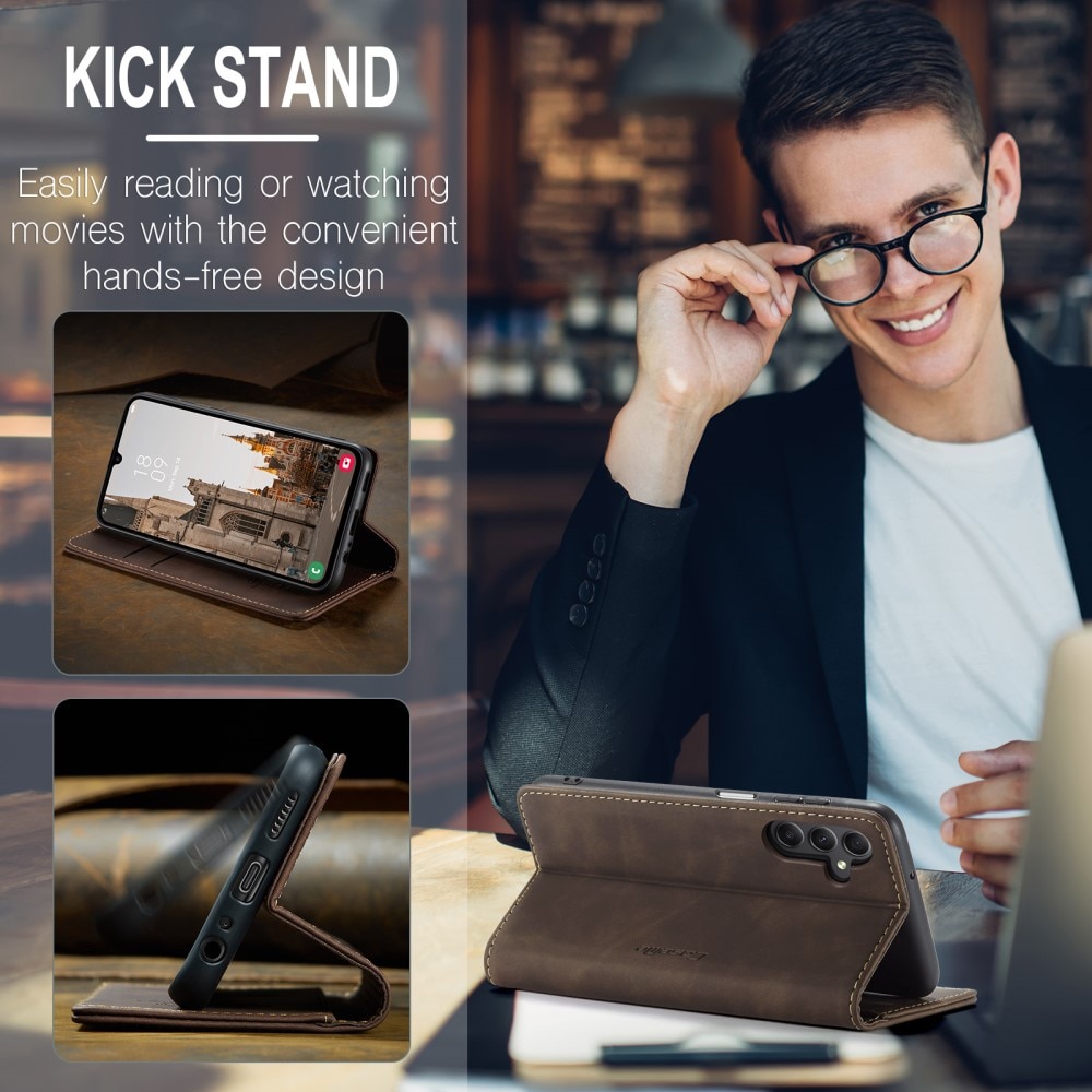 Funda delgada con solapa Samsung Galaxy A15 Marrón