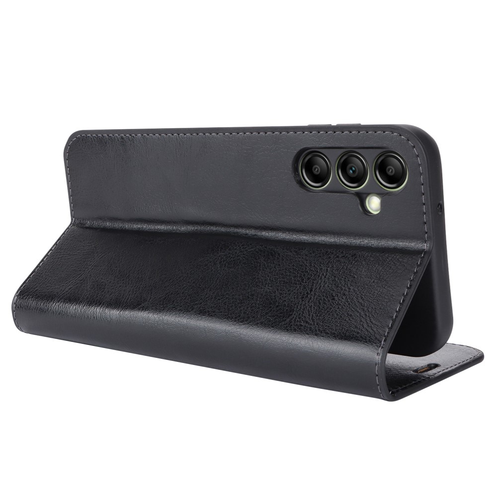 Funda cartera de cuero genuino Samsung Galaxy S25 Edge Negro