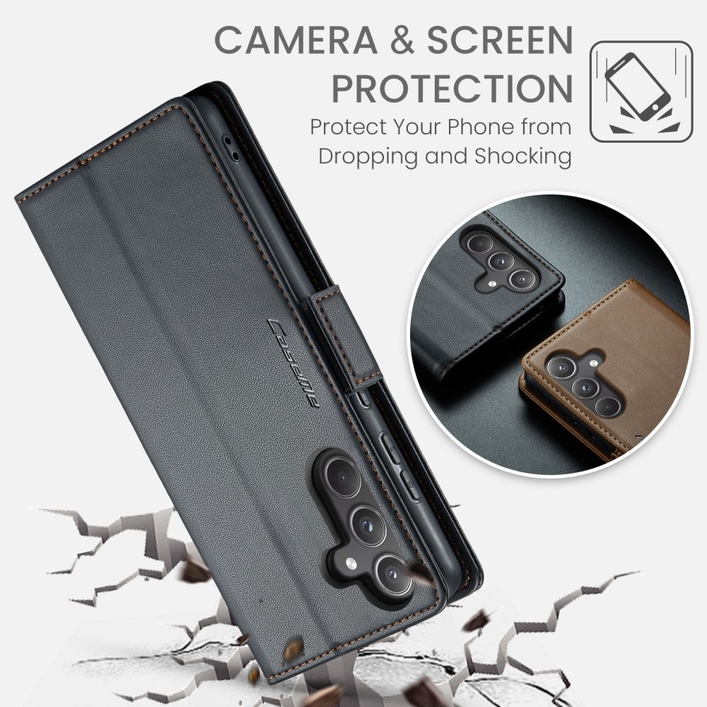 Funda delgada con solapa anti-RFID Samsung Galaxy A55 Negro