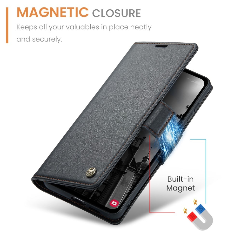 Funda delgada con solapa anti-RFID Samsung Galaxy A55 Negro
