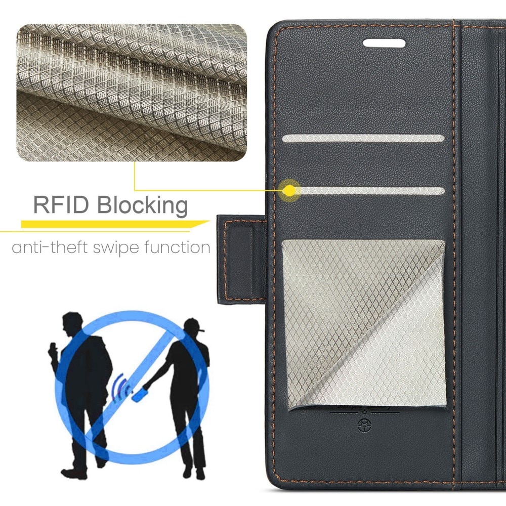 Funda delgada con solapa anti-RFID Samsung Galaxy A55 Negro