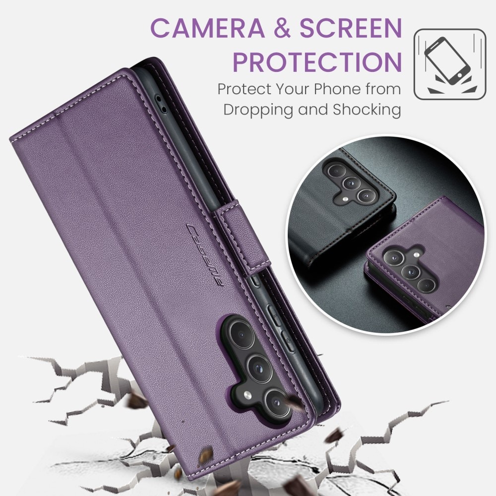 Funda delgada con solapa anti-RFID Samsung Galaxy A55 Púrpura