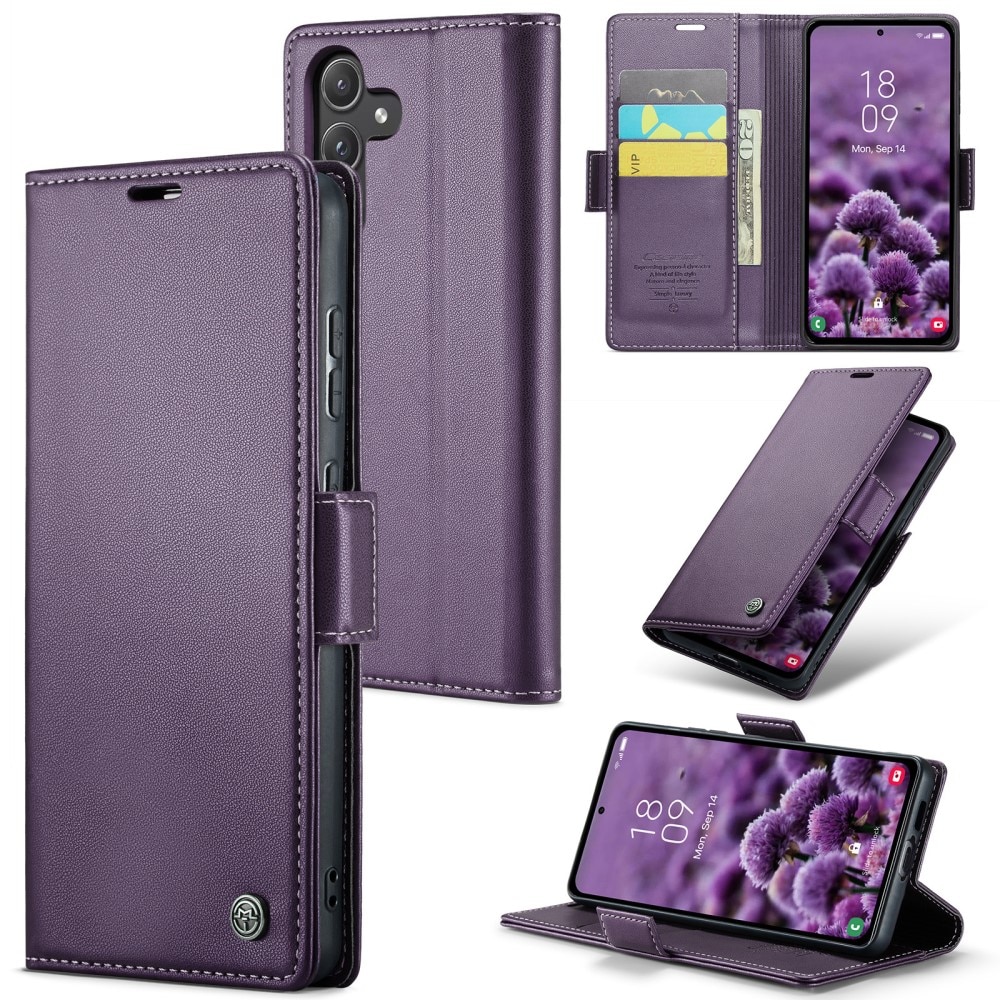Funda delgada con solapa anti-RFID Samsung Galaxy A55 Púrpura