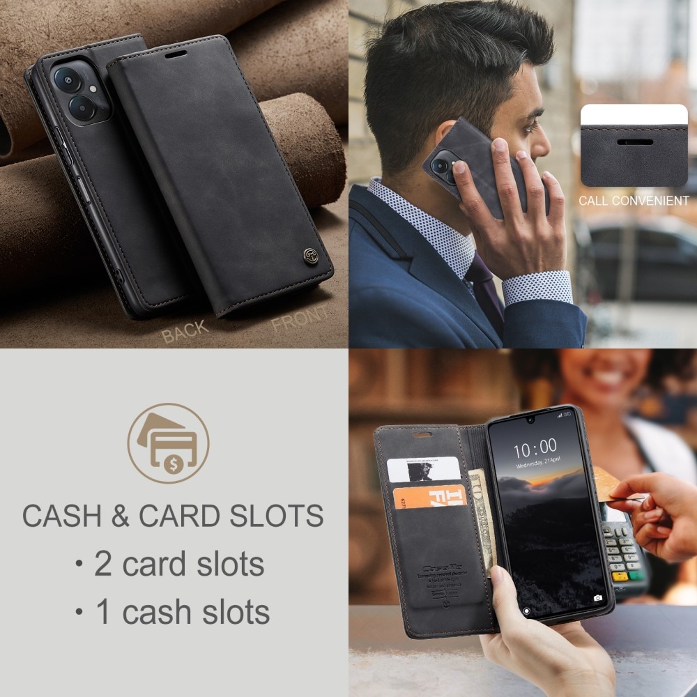 Funda delgada con solapa Xiaomi Redmi 13C Negro