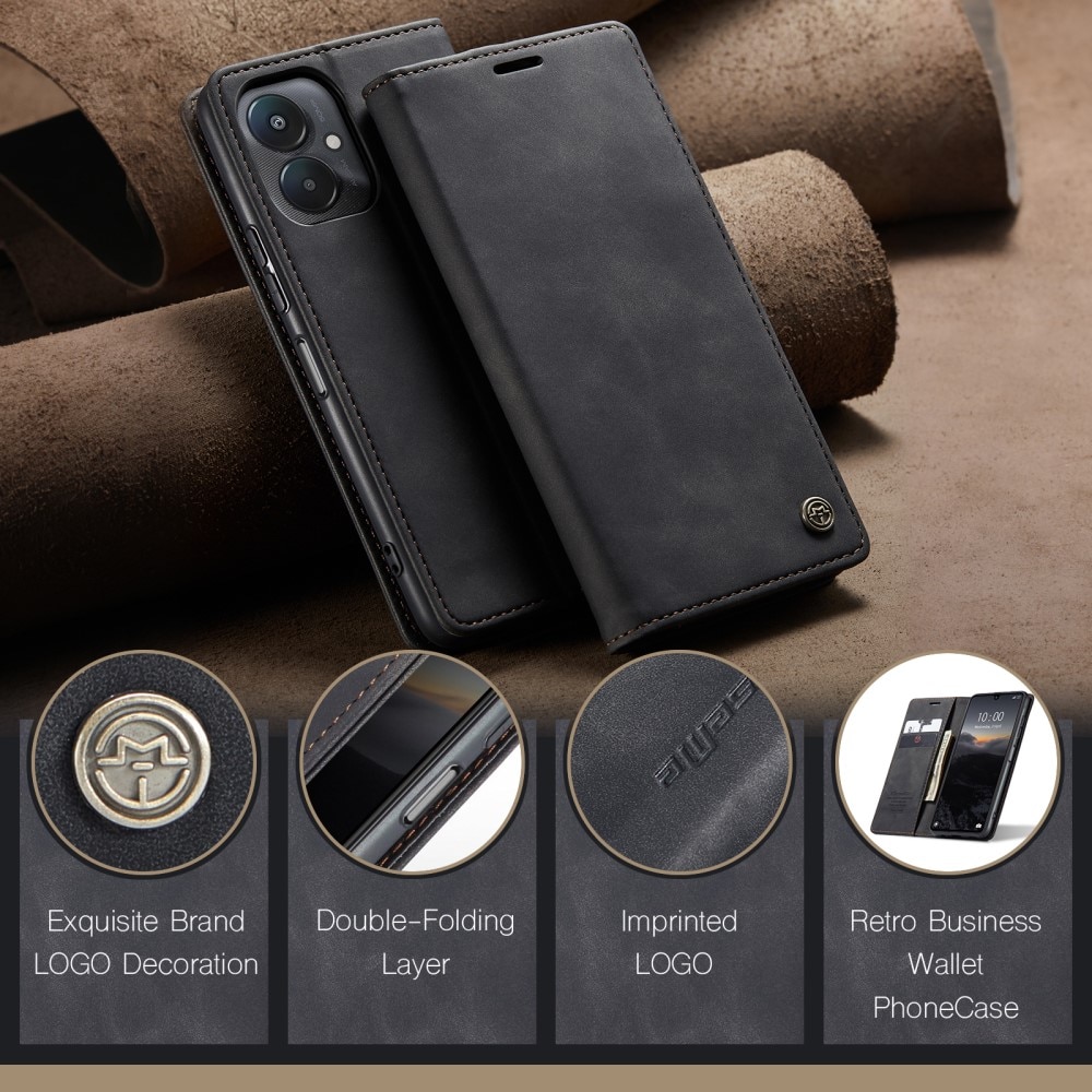 Funda delgada con solapa Xiaomi Redmi 13C Negro