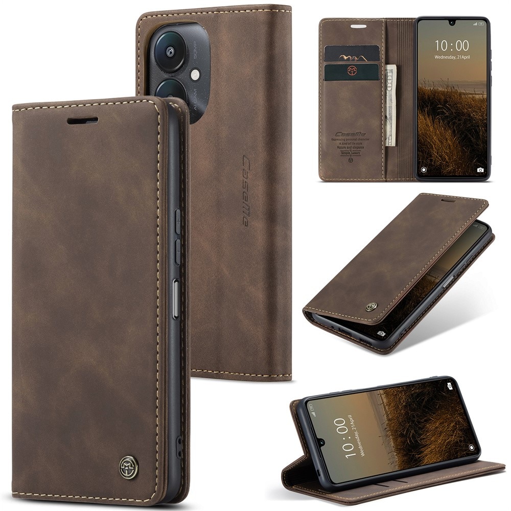 Funda delgada con solapa Xiaomi Redmi 13C marrón