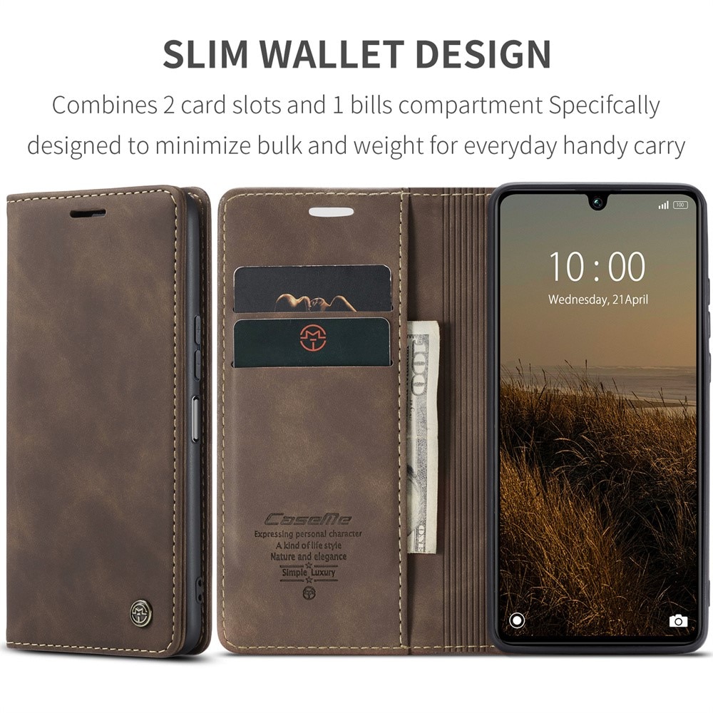 Funda delgada con solapa Xiaomi Redmi 13C marrón