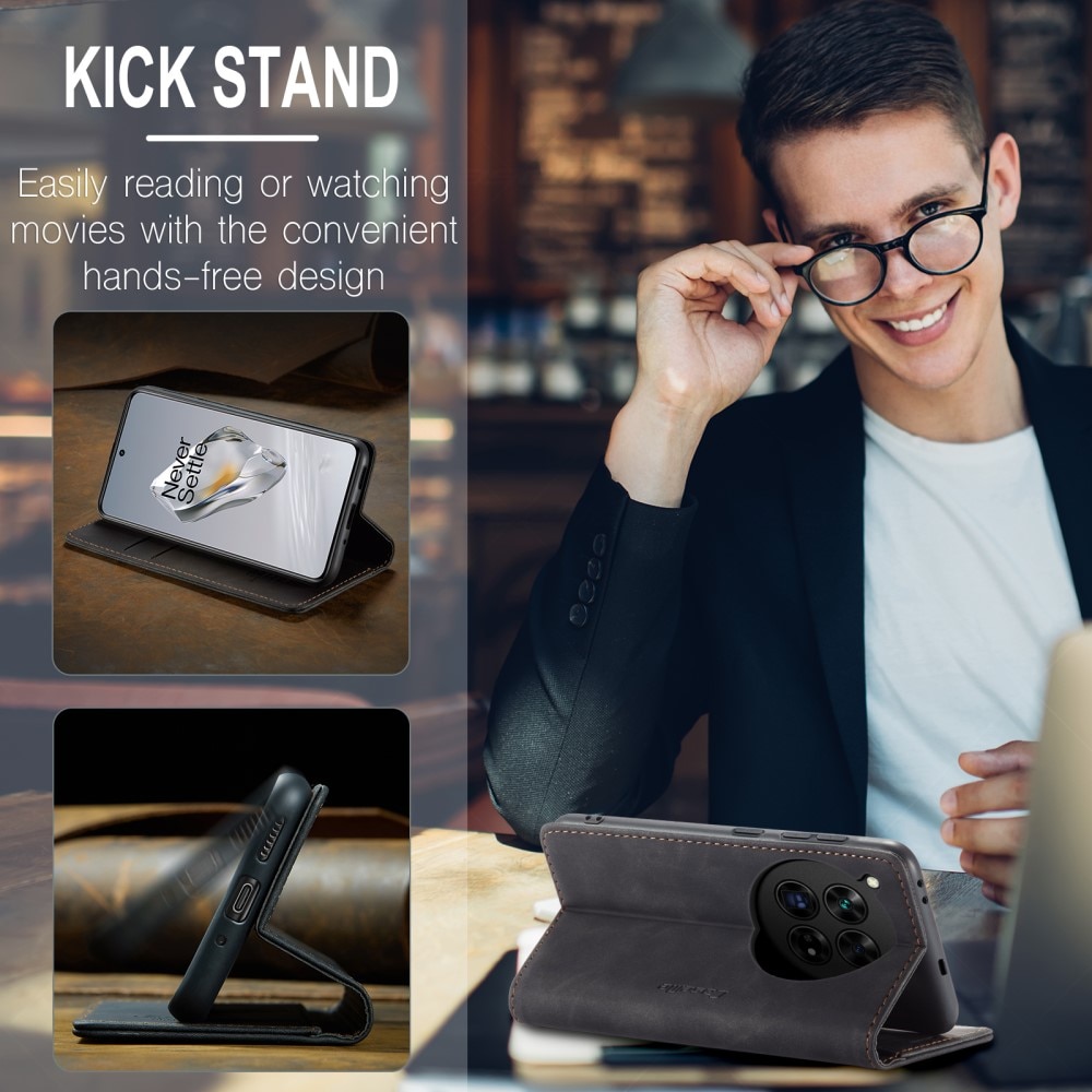 Funda delgada con solapa  OnePlus 12 Negro