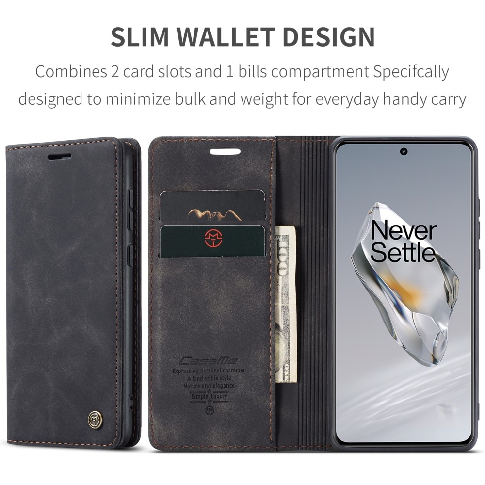 Funda delgada con solapa  OnePlus 12 Negro